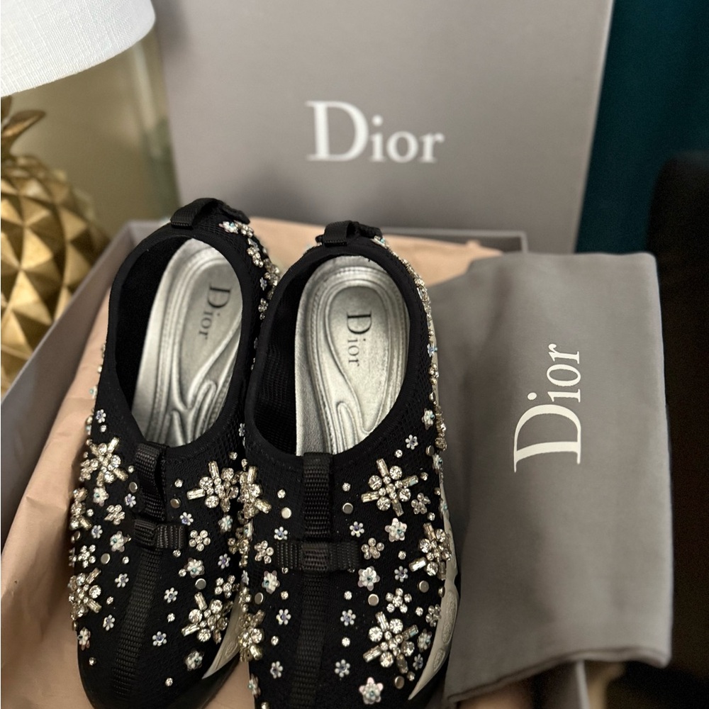 Dior Black Sparkle Sneakers - Picture 2 of 6